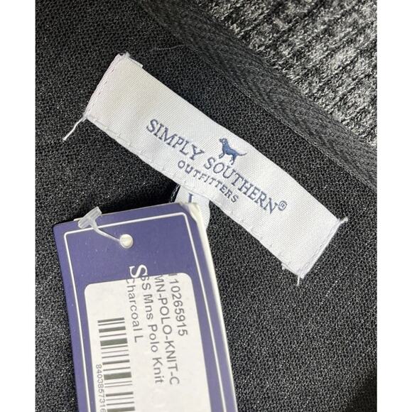 Simply Southern Charcoal Gray Long Sleeve Polo Knit Size Large Men’s - Picture 6 of 8